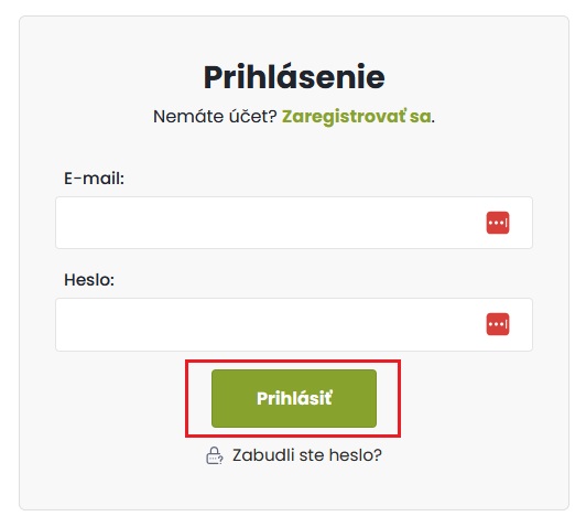 Prihlásenie krok 2 Čaje.sk