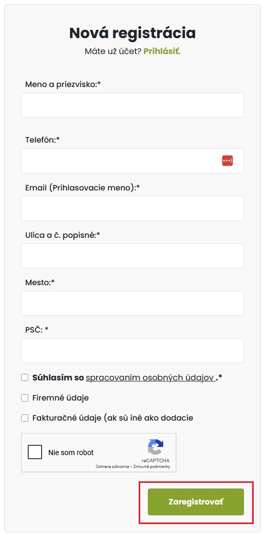 Registrácia krok 2 banner Čaje.sk