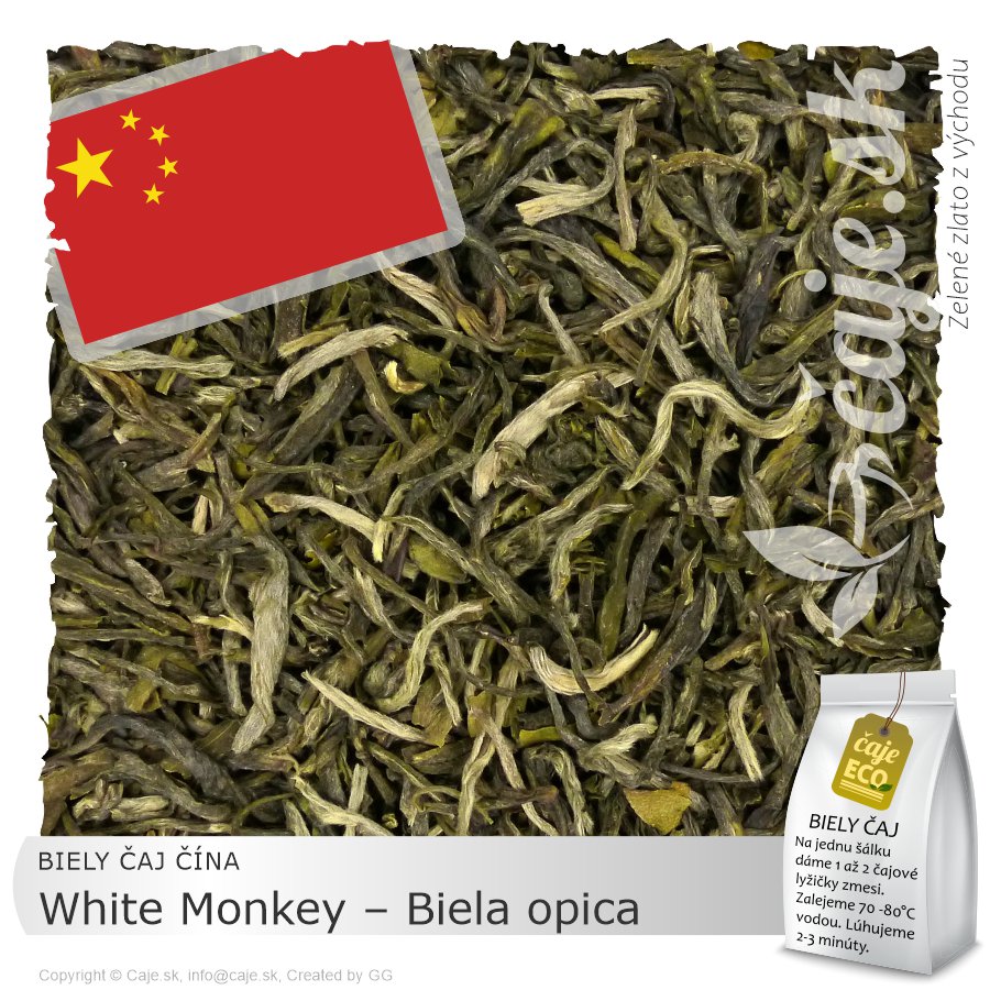BIELY ČAJ China White Monkey – Biela opica (25g)
