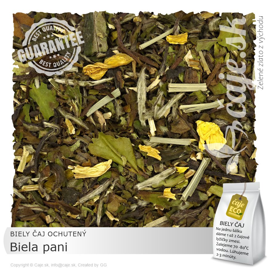 BIELY ČAJ OCHUTENÝ Biela pani (40g)