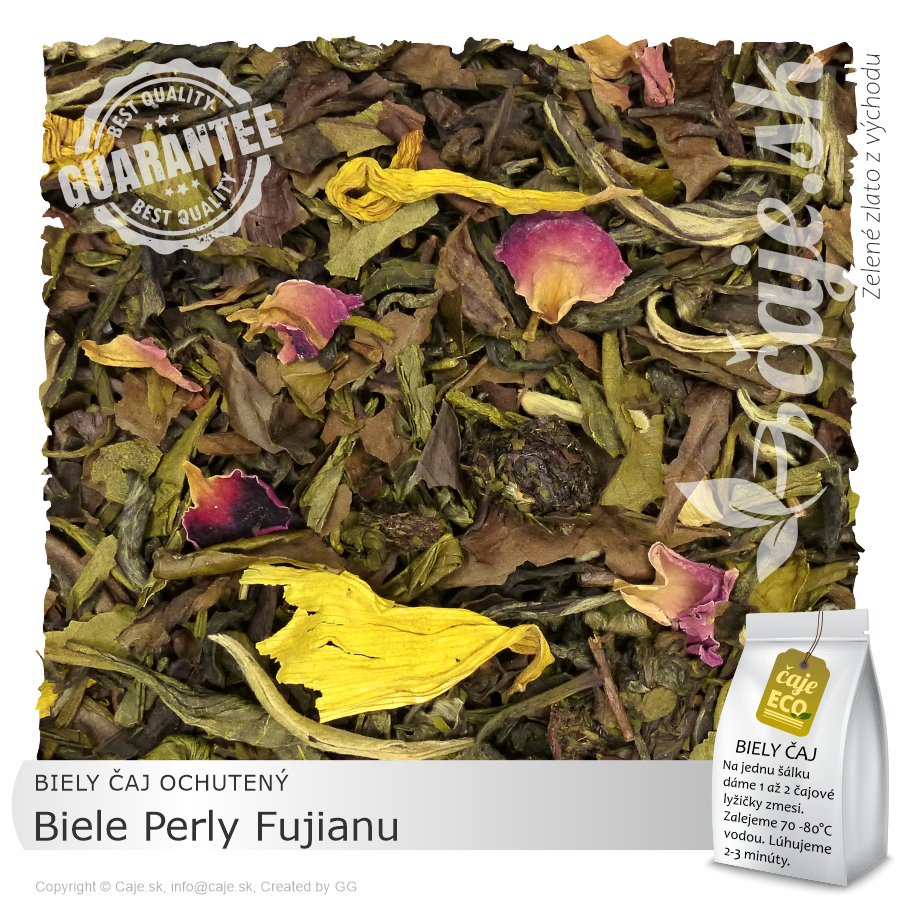 BIELY ČAJ OCHUTENÝ Biele Perly Fujianu (50g)