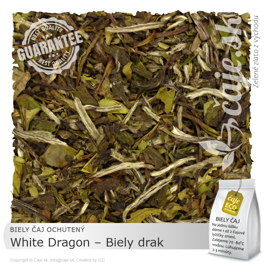 BIELY ČAJ OCHUTENÝ White Dragon – Biely drak (25g)