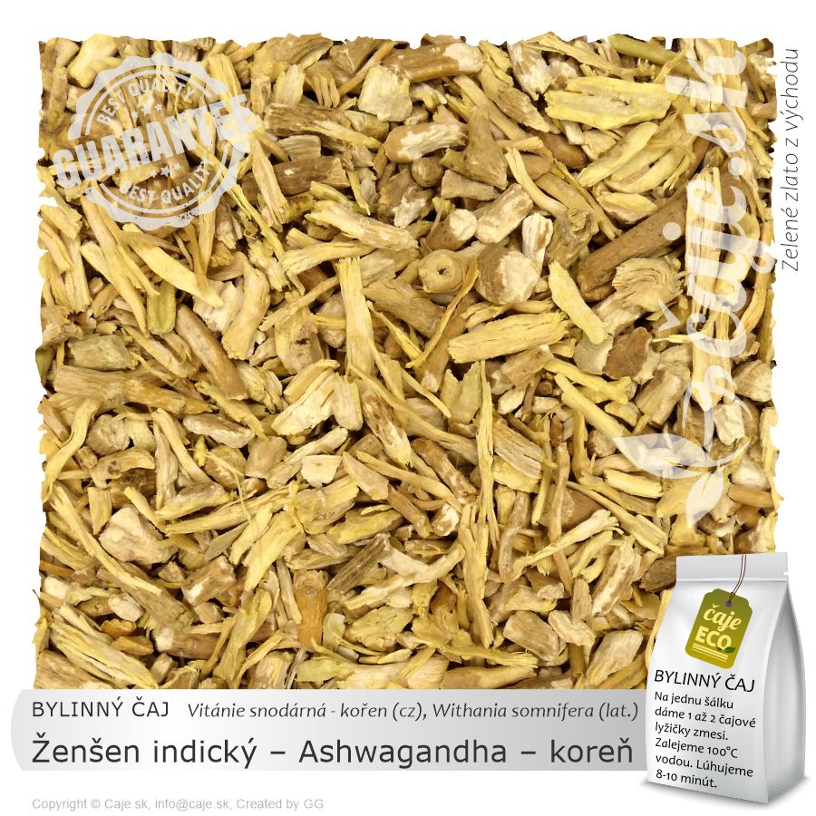 BYLINNÝ ČAJ Ženšen indický – Vitánia snodarná (Ashwagandha) – koreň (40g)