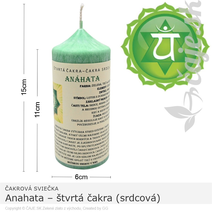 Čakrová sviečka 4. Anahata – štvrtá čakra (srdcová)