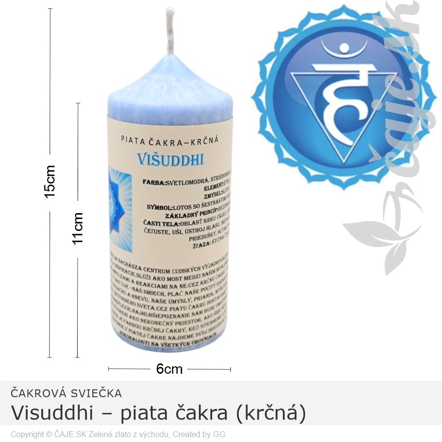 Čakrová sviečka 5. Visuddhi – piata čakra (krčná)