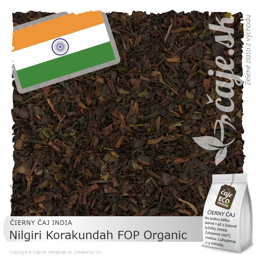 ČIERNY ČAJ INDIA – Nilgiri Korakundah FOP Organic (50g)