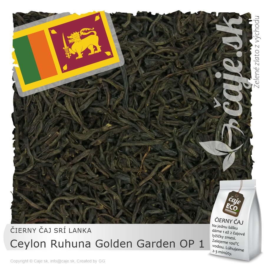 ČIERNY ČAJ SRÍ LANKA – Ceylon Ruhuna Golden Garden OP 1 (50g)