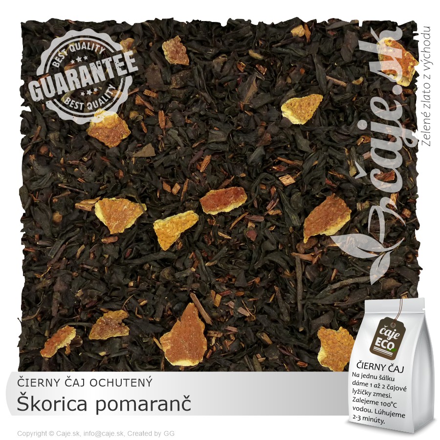 ČIERNY ČAJ OCHUTENÝ Škorica pomaranč (50g)