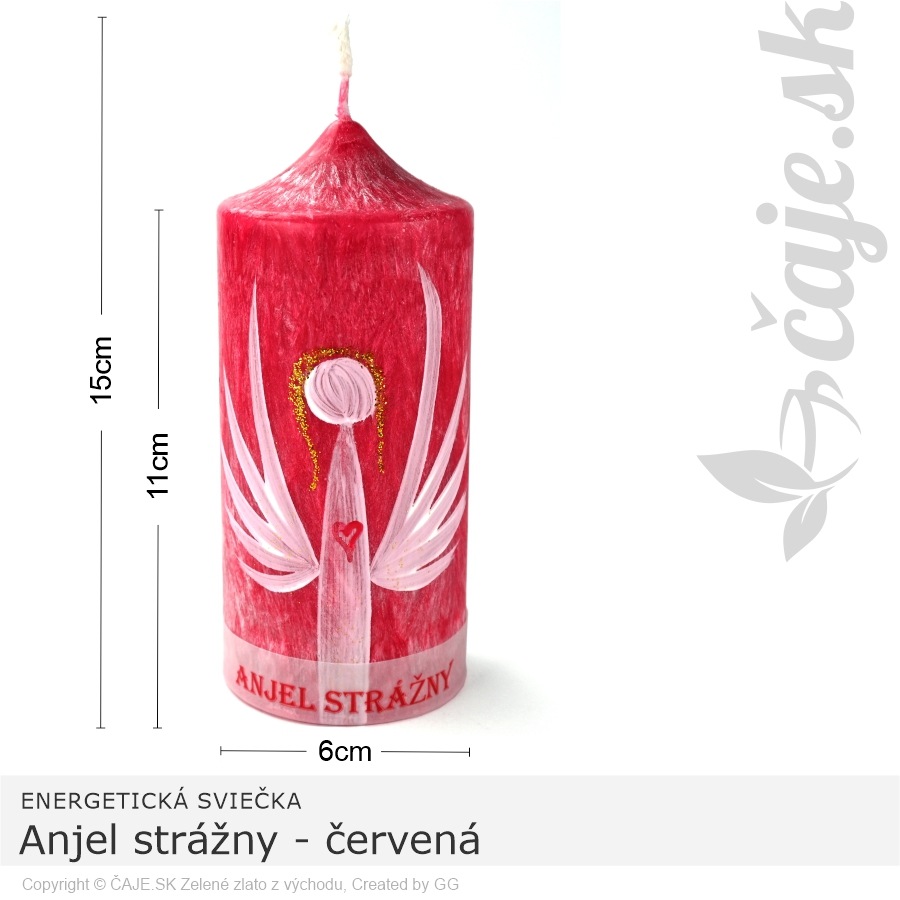 Energetická sviečka – Anjel strážny – červený