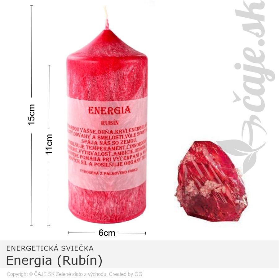 Energetická sviečka – Energia (Rubín)