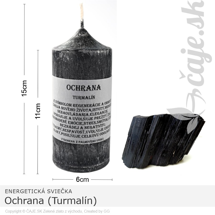 Energetická sviečka – Ochrana (Turmalín)