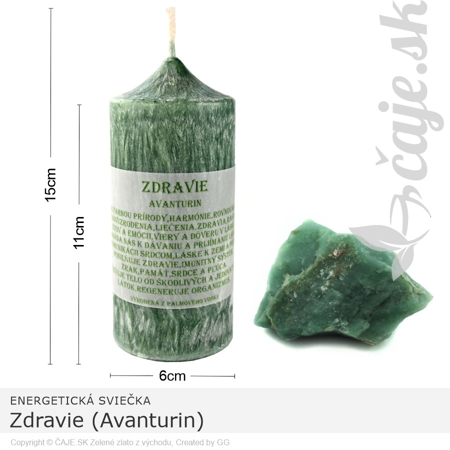 Energetická sviečka – Zdravie (Avanturin)