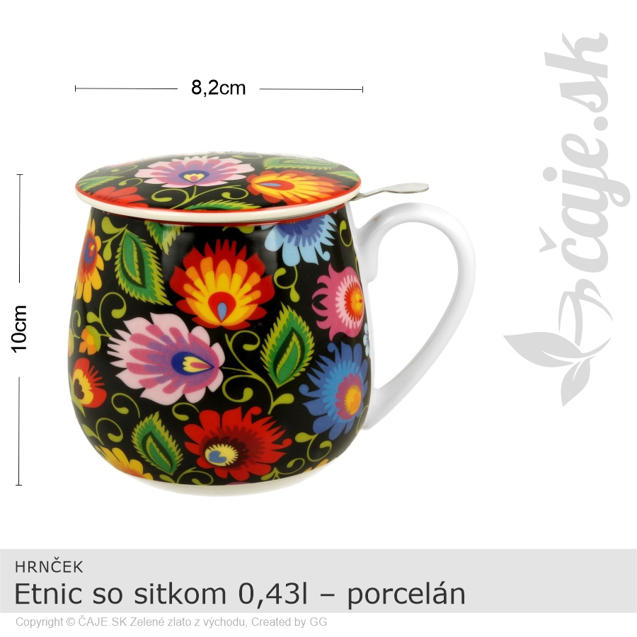 HRNČEK Etnic so sitkom 0,43l – porcelán – darčeková krabička