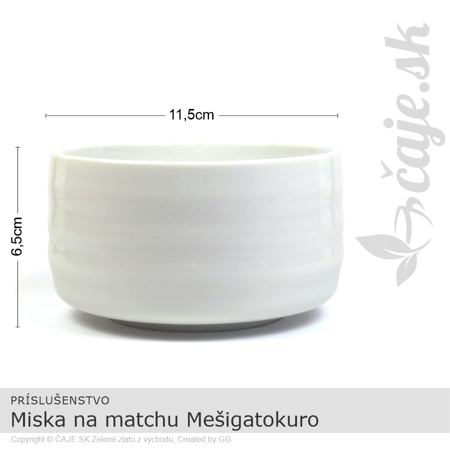 Chawan – miska na čaj matcha Mešigatokuro biela – porcelán
