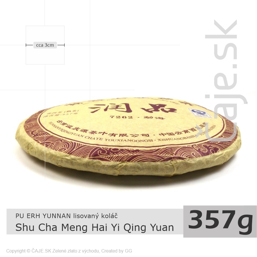 PU ERH Yunnan Shu Cha Meng Hai Yi Qing Yuan (357g) – lisovaný koláč