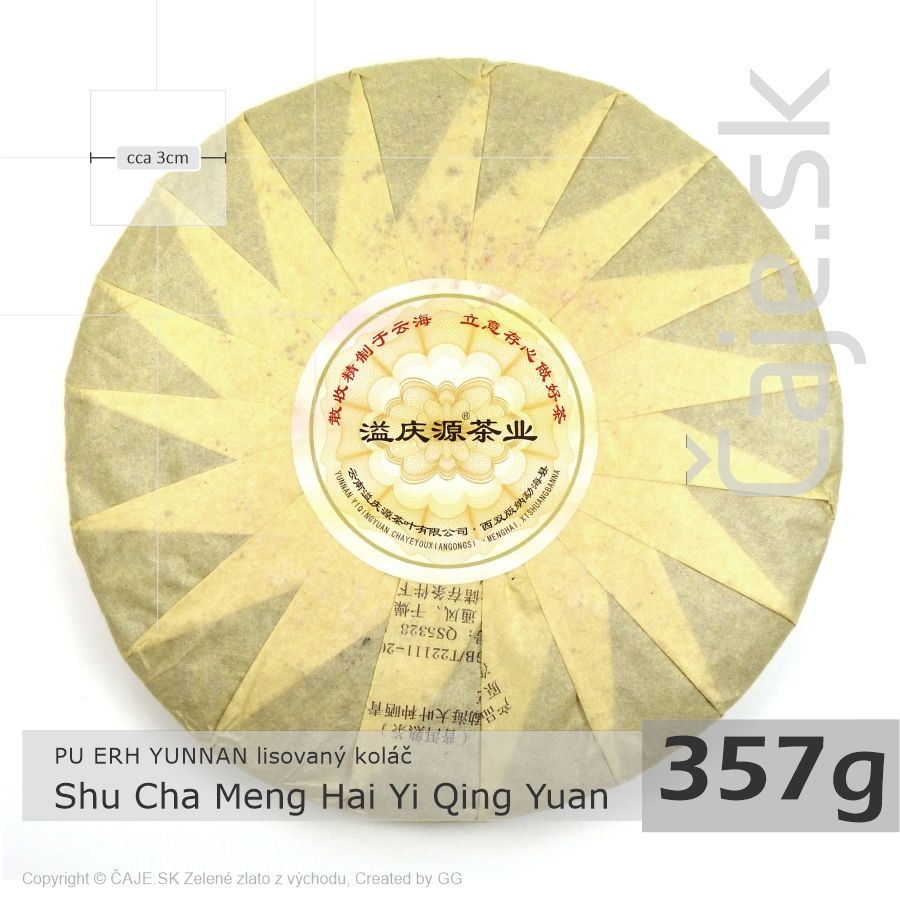 PU ERH Yunnan Shu Cha Meng Hai Yi Qing Yuan (357g) – lisovaný koláč