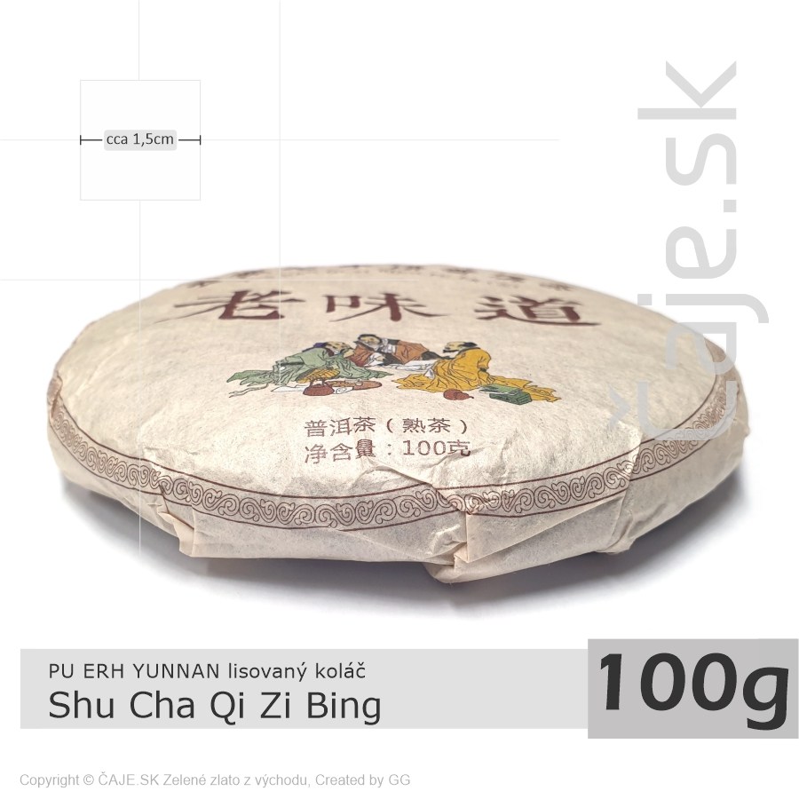 PU ERH Yunnan Shu Cha Qi Zi Bing (100g) – lisovaný koláč
