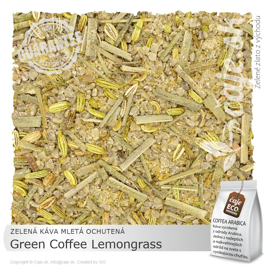ZELENÁ KÁVA OCHUTENÁ Green Coffee Lemongrass – mletá (100g)