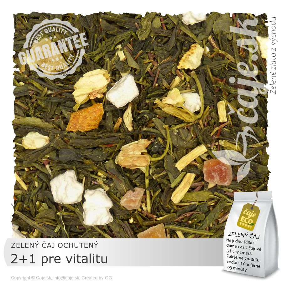ZELENÝ ČAJ OCHUTENÝ 2+1 pre vitalitu (50g)