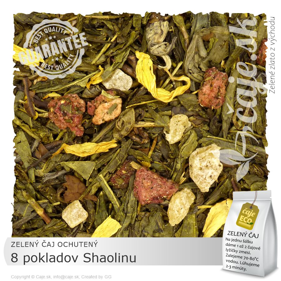 ZELENÝ ČAJ OCHUTENÝ 8 pokladov Shaolinu (50g)