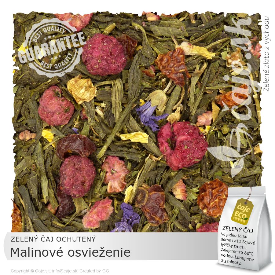 ZELENÝ ČAJ OCHUTENÝ Malinové osvieženie (50g)