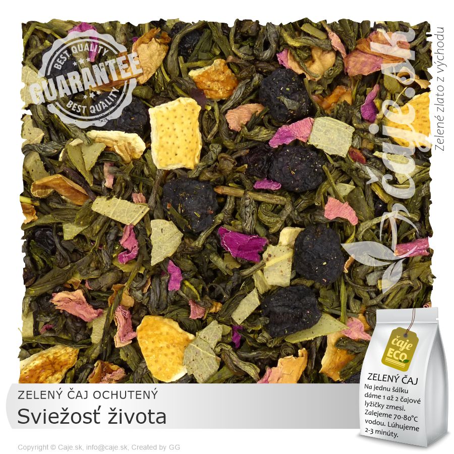 ZELENÝ ČAJ OCHUTENÝ Sviežosť života (50g)
